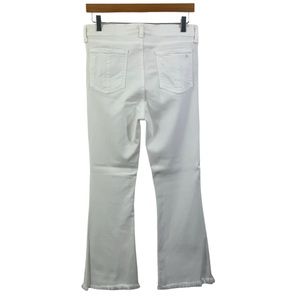 RAG & BONE Jeans Size 30 Flare White Ankle Cropped Jeans With Stretch L30